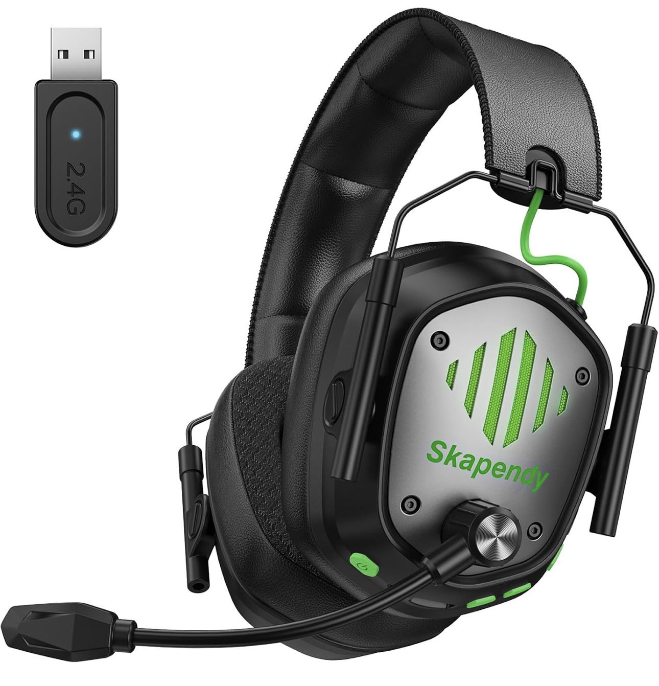 VK81 2.4GHz Wireless Gaming Headset for PS5, PS4, PC - Bluetooth Gaming Headphones with Noise Canceling Mic, Low Latency, Stereo Sound, 50+Hr Battery,