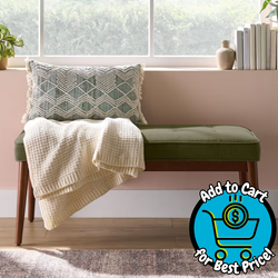 Better Homes & Gardens Colton 44" Upholstered Accent Bench, Olive