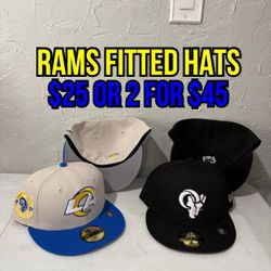 NFL New Era Los Angeles Rams Off White Blue And Black 59fifty Fitted Hats Check Description For Sizes 