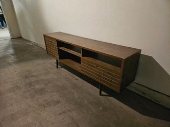 Modern TV Stand, Dark Wood