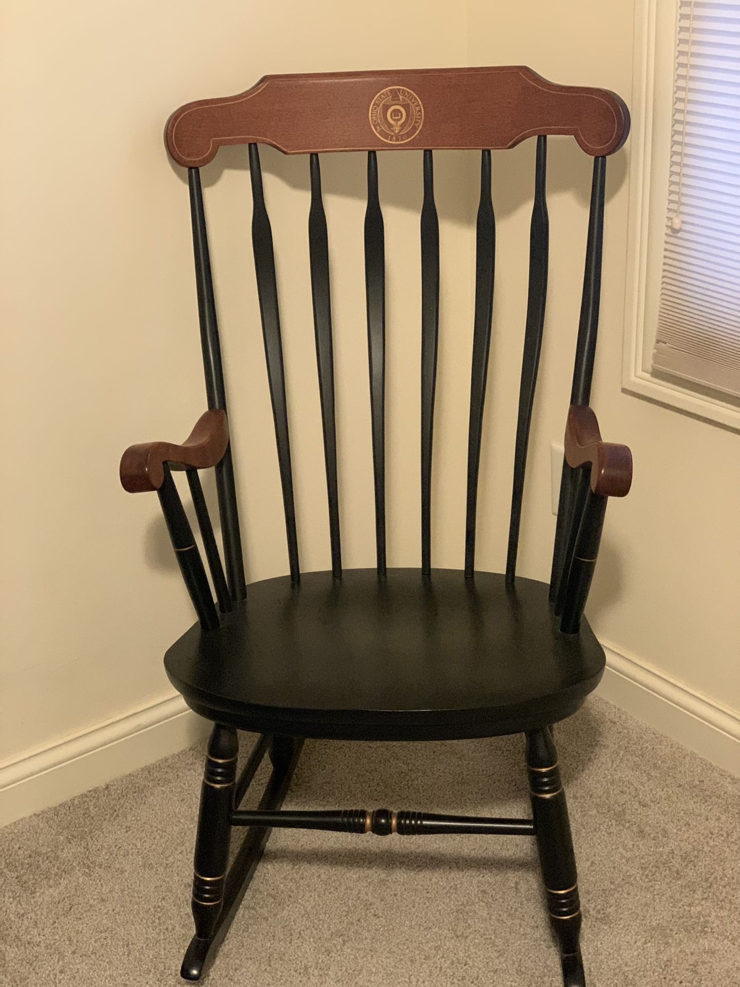 OSU Wooden Rocking Chair. Available immediately. Will take Reasonable offers.