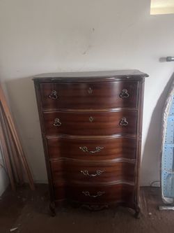 Vintage French Provincial Mahogany Tall Dresser