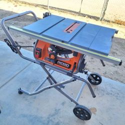 RIDGID 15 Amp 10 in. Portable Corded Pro Jobsite Table Saw with Stand