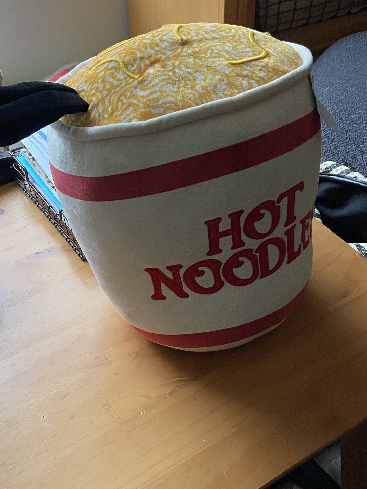 Hot Noodles Pillow With Tag Still On It