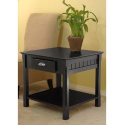 Winsome Timber Collection Black Wooden Side Table