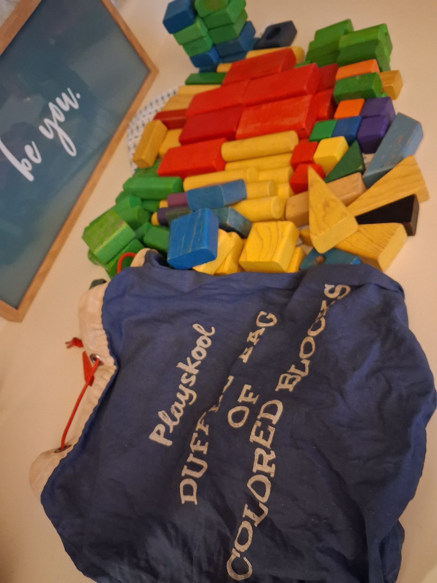 Vintage 1960 Playskool Colorful Building Blocks