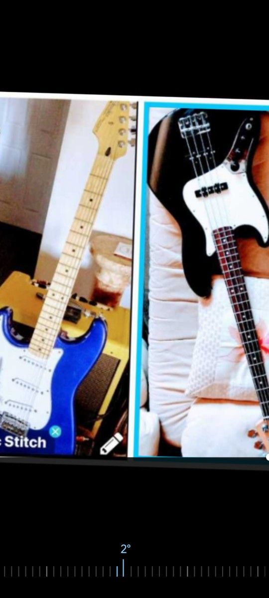 Fender Stratocaster & Fender Bass for The Rare Left Handed Player, Two Cool MiM Instruments $551 Each or Trade ( Tambien Espanol )