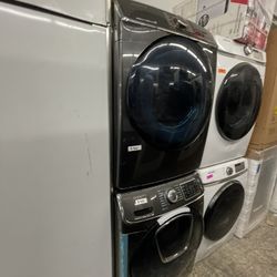 Samsung Black Stainless Washer And Dryer Set New Open Box With Add Wash