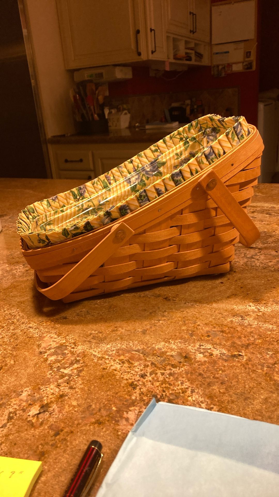 Longaberger Basket w/ Liner & Protector