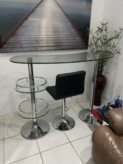 Bar Table With Hanging Accessory For Glasses