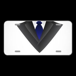 License Plate Novelty Car Front Suit Vector Tuxedo Vip Black Design