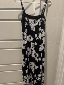 Black and White Floral Slip Maxi Dress