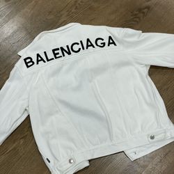 White Balenciaga Jean Jacket 