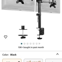 VIVO Dual Monitor Desk Mount, Heavy Duty Fully Adjustable Steel Stand, Holds 2 Computer Screens 
