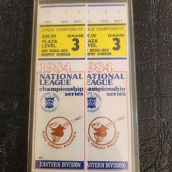 Vintage 1984 San Diego Padres NLCS Ticket Stubs