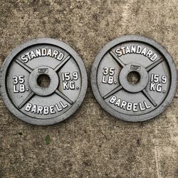 Pair of  35 Lb Olympic Steel Plates 