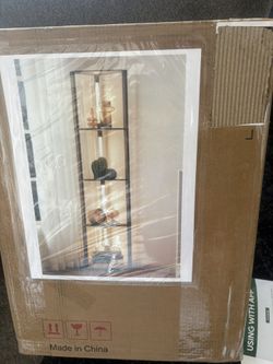 EDISHINE Modern LED Corner Shelf Floor Lamp - 4-Tier Display Standing Light NEW