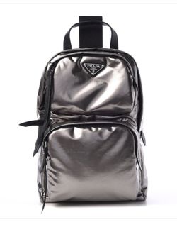 Prada Metallic Tessuto Nylon Sling Backpack