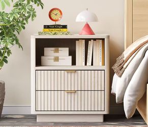 #A2 Fluted Nightstands beige