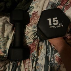 2 15 Pound Dumbbells 