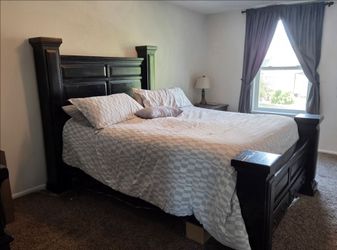Queen bed frame and dresser black