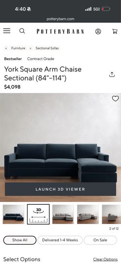$4200 Retail 💙Beautiful Pottery Barn Sectional Sofa w Chaise storage and sleeper! FREE local delivery!