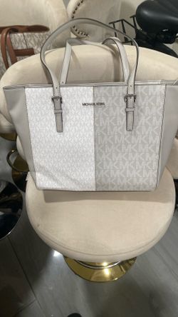 New Mk Tote Bag Grey And White 