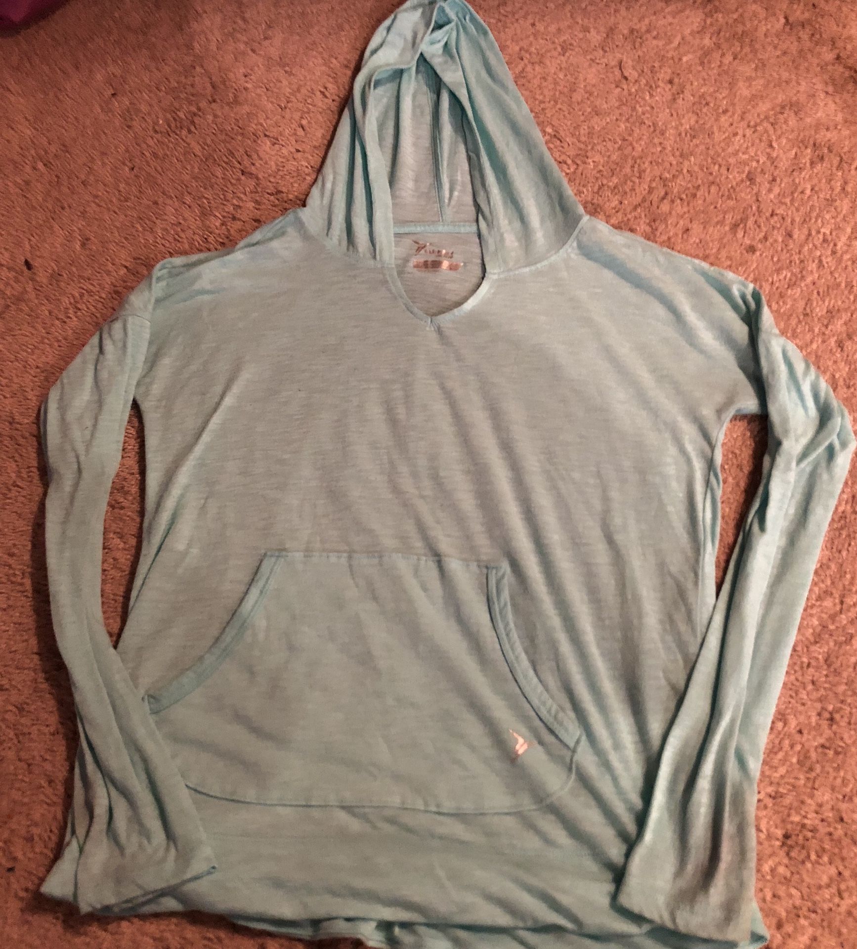 Kids 10 mint green thin hoodie shirt from Old Navy