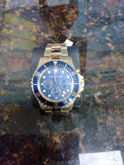 Michael Kors Chronograph Watch Gold Blue Dial