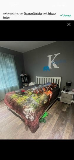 Bed frame and mattress side table