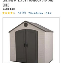 Lifetime 8' x 5' Outdoor Shed 