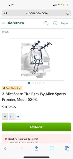 3 Three Bike Spare Tire Rack By Allen Sports