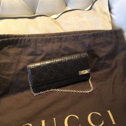 Gucci Sukey Chocolate Brown Wallet on Chain