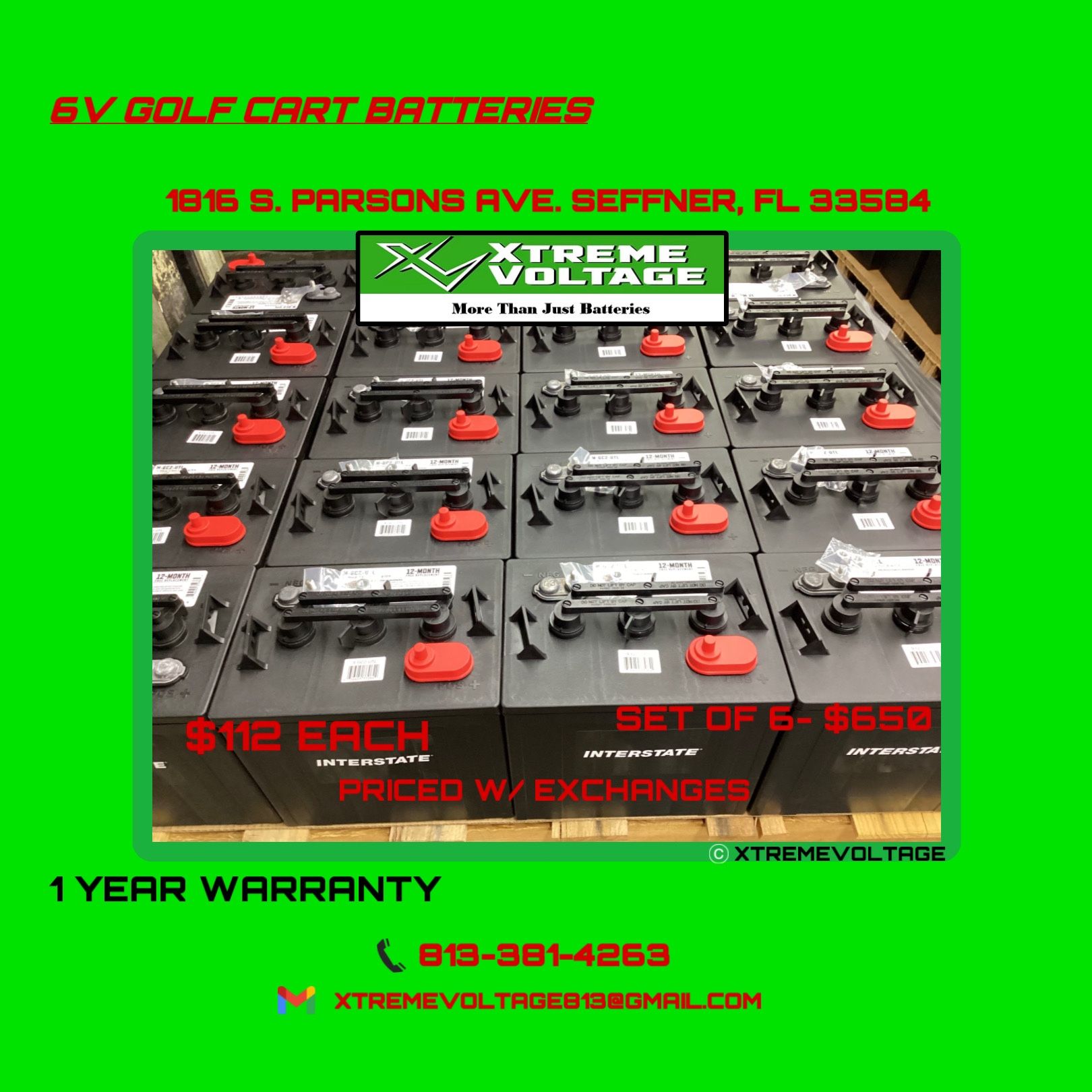 **⛳️🛺 Golf Cart 6Volt Battery⭐️⭐️$112 Each With Exchange⛳️🛺**