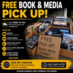 🚚 FREE BOOK & MEDIA PICKUP! 📚🎮🎬