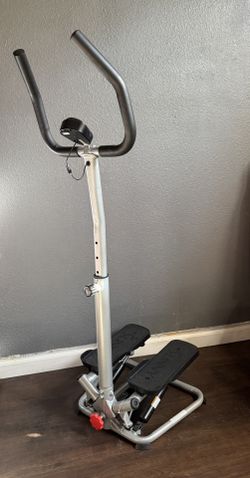 Sunny Health & Fitness Twist Stepper with Handlebar, Stair Step Machine for Cardio Workout, Compact Home Exercise Equipment