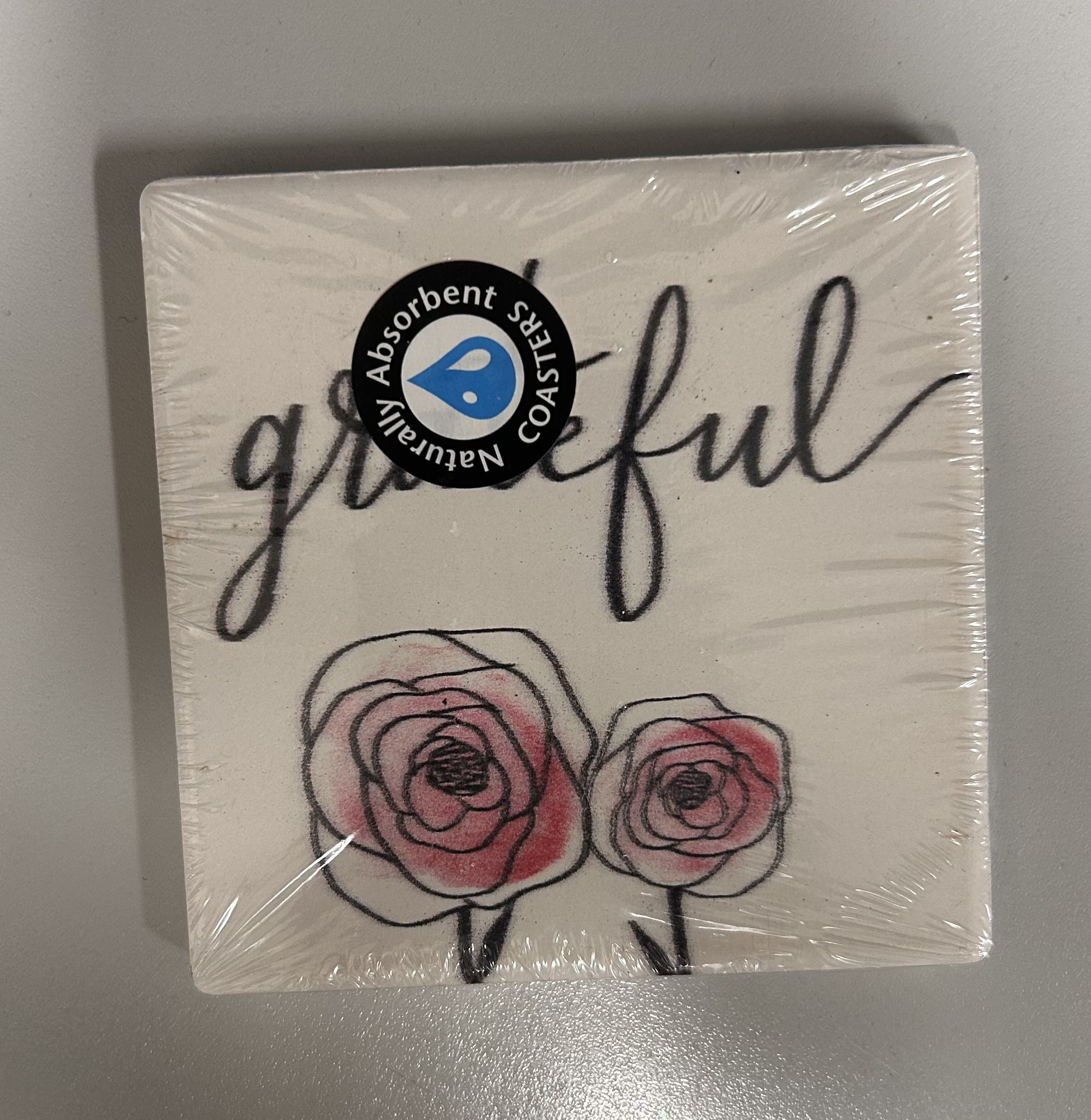 Ceramic Coasters “Grateful” - 6 piece set