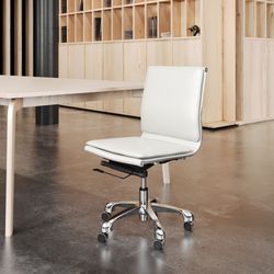Lider White Plus Armless Office Chair