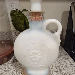 Vintage Jim Beam Milk Glass Or Crystal Decanter