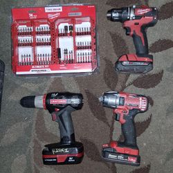 Drill Driver Craftsman Milwaukee And Bauer With Batteries 