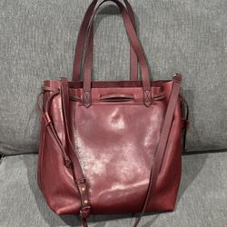 Madewell Transport Leather Drawstring Medium Bag