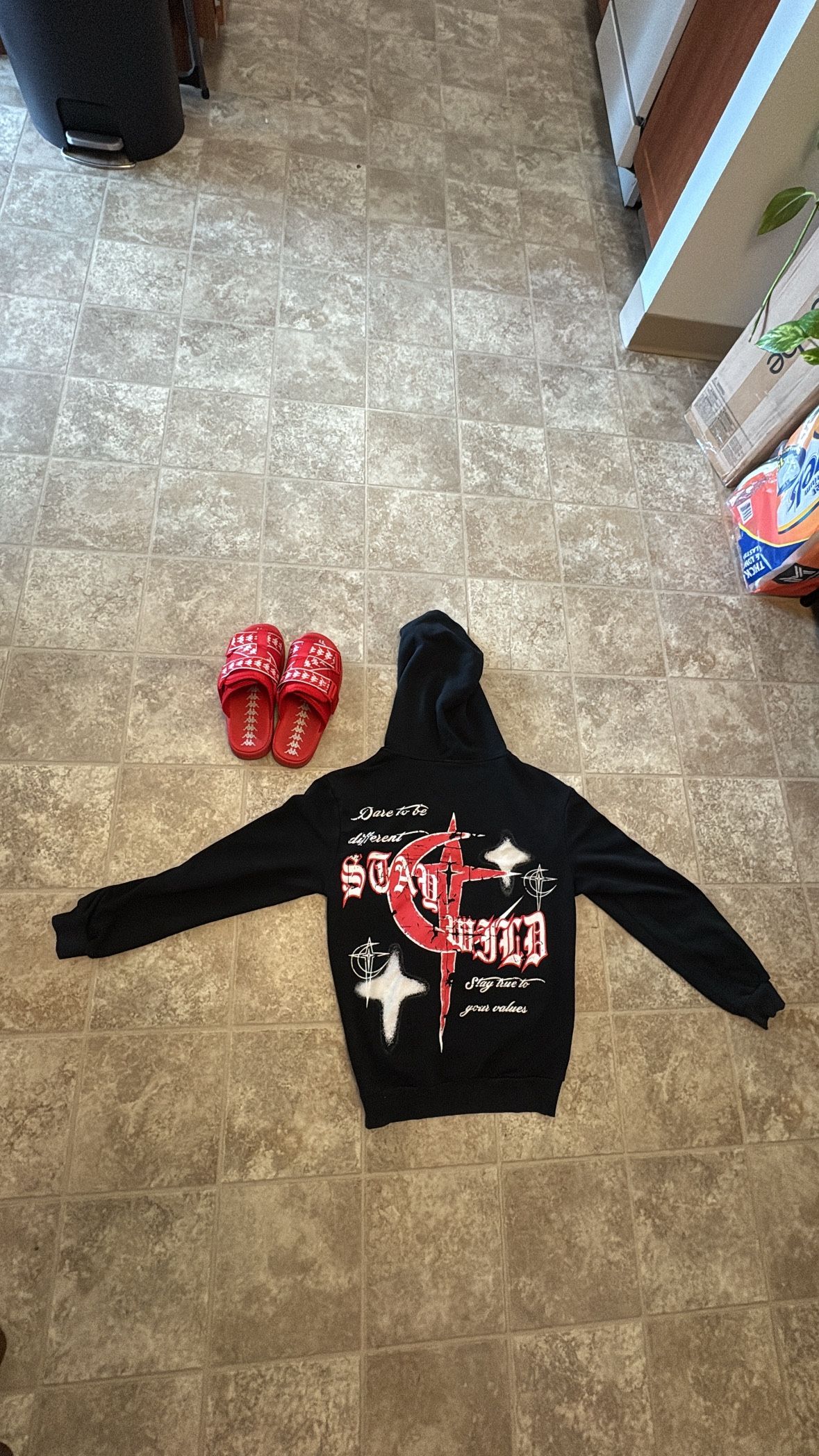 Men academia Casual Letter Printed Zip Up Hoodie