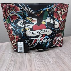 Ed Hardy Black Tote Bag 