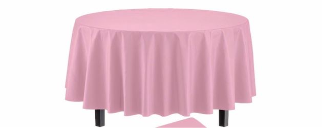12 round tablecloth 90” pink