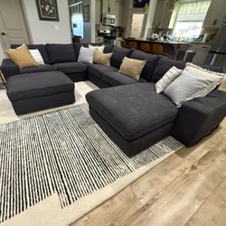 IKEA Kivik 6-Seater Sectional with Chaise & Ottoman (Anthracite) – $400-$500 OBO