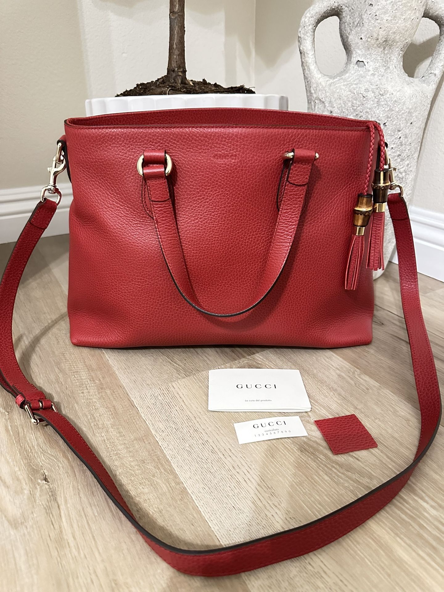 Gucci Bamboo Convertible Tote Bag