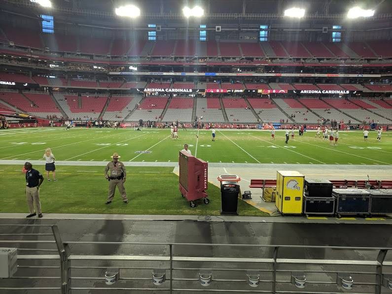 2 Arizona Cardinals Visitor Side Lower Level 30-35 yard Row 4 Row 8 or Row 10 Tickets