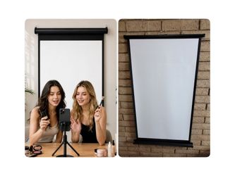 Retractable Background Screen for Photos, streaming, tutorials