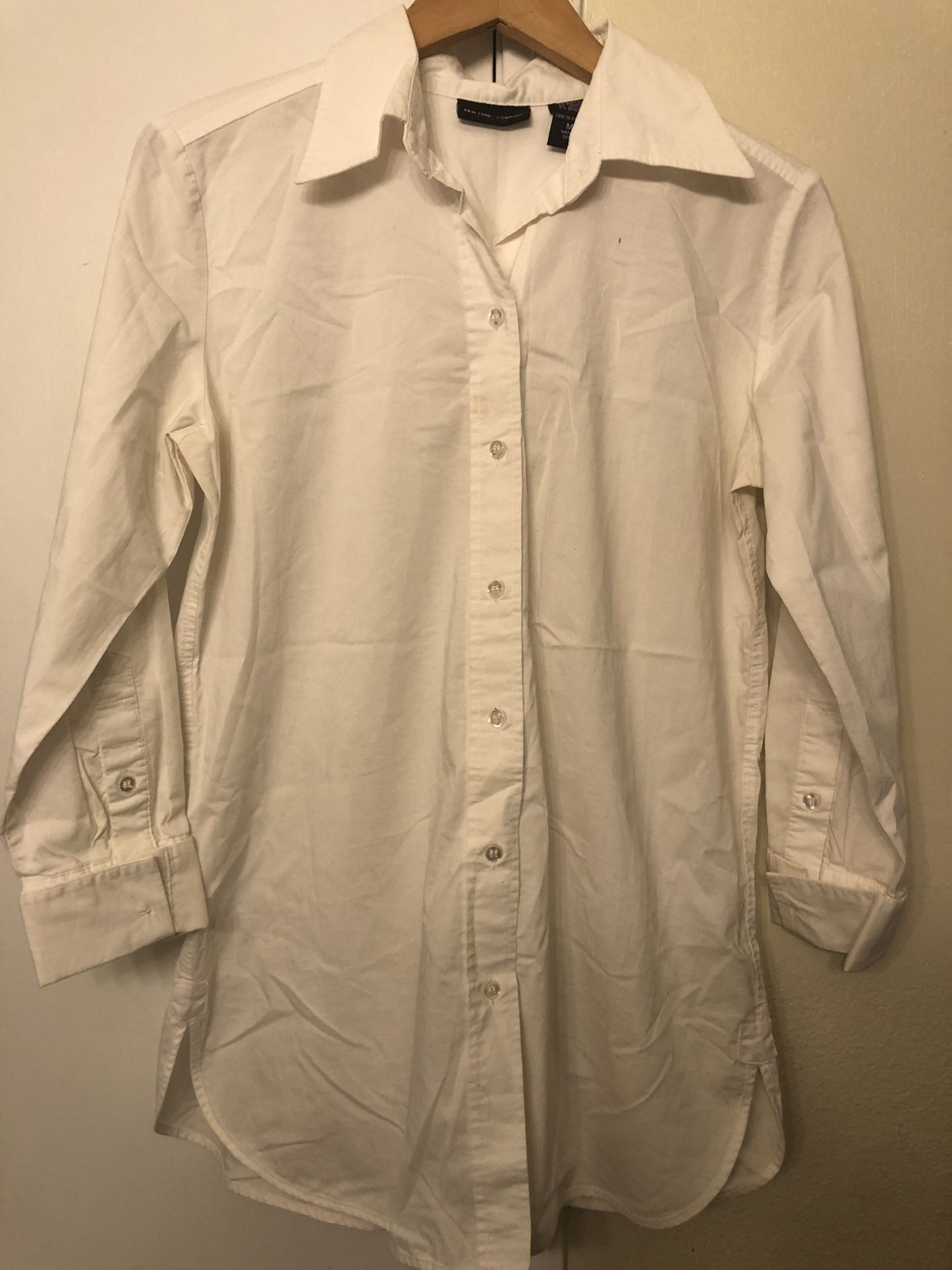 New York & Company Medium White Dress Shirt