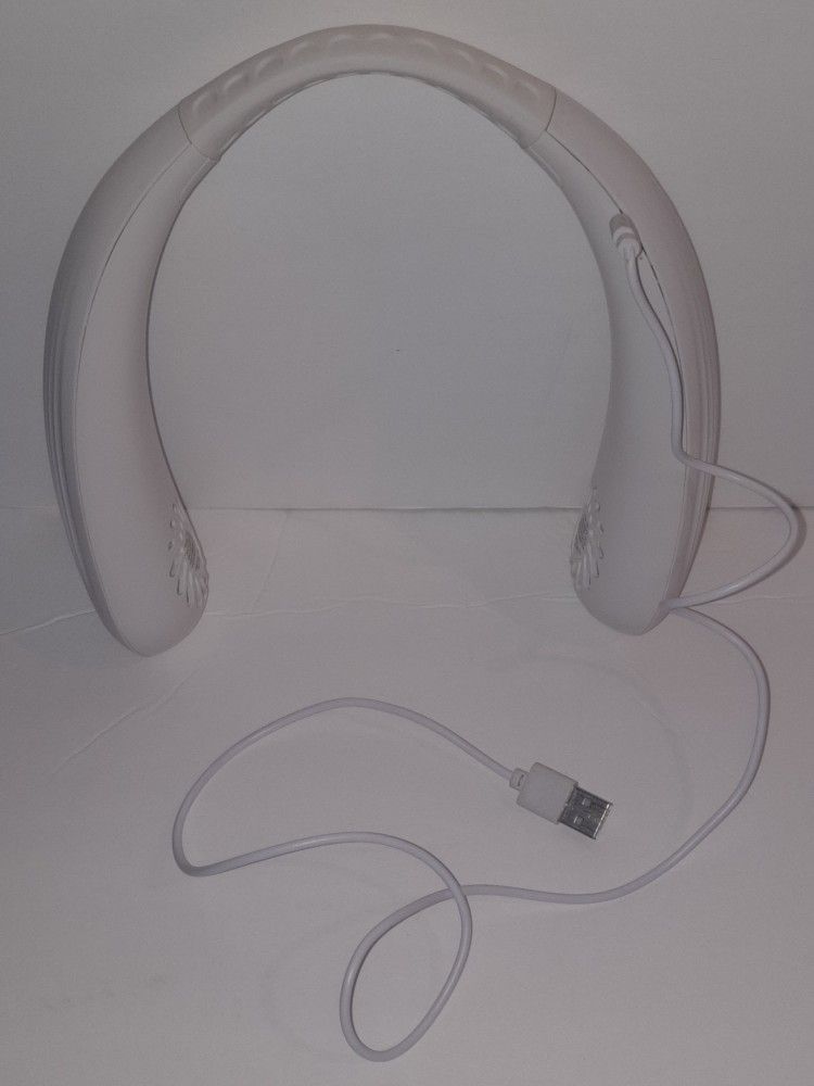 LIKE NEW Model T36 Rechargeable Bladeless Neck Cooler Fan w/ USB Charging Cable